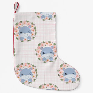 Hippo en bloem Tattoo Kleine Kerstsok