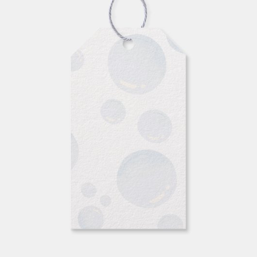 Hippo en bubbels Baby shower gunst Cadeaulabel (Achterkant)