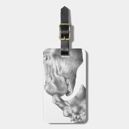 Hippo- en Calf-Bagagelabel Bagagelabel (Voorkant verticaal)