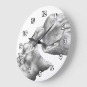 Hippo- en Calf-wandklok Grote Klok (Hoek)