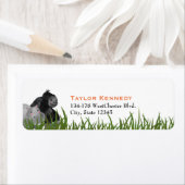 Hippo en Gorilla in het gras Etiket (Insitu)