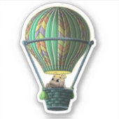 Hippo- en Hot Air-ballon Sticker (Voorkant)