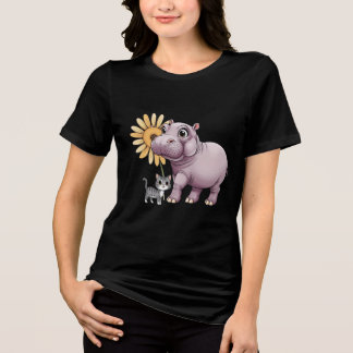 Hippo en kat T-shirt Cats-a-Tonic (Stijl 1)