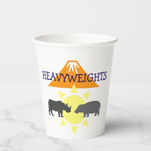 Hippo en neushoorn papieren bekers (Voorkant)