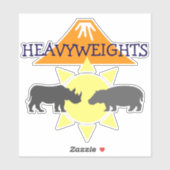 Hippo en neushoorn sticker (Vel)