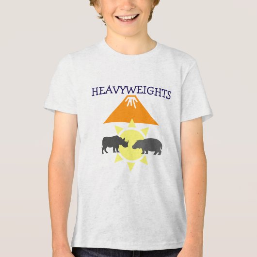 Hippo en neushoorn Tri-Blend shirt (Voorkant)