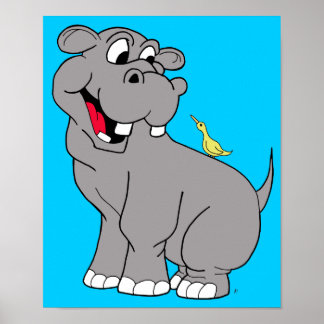 Hippo en Poster van vogels