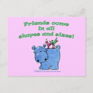 Hippo en Vogelvrienden Briefkaart