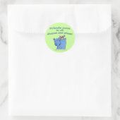 Hippo en Vogelvrienden Ronde Sticker (Tas)