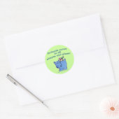 Hippo en Vogelvrienden Ronde Sticker (Envelop)