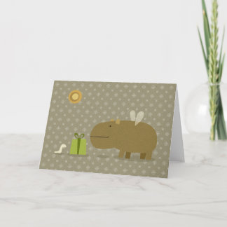 Hippo en zijn vriend Little Worm Kaart