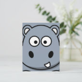 Hippo Face Briefkaart (Staand voorkant)