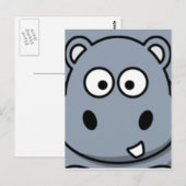 Hippo Face Briefkaart (Voorkant / Achterkant)