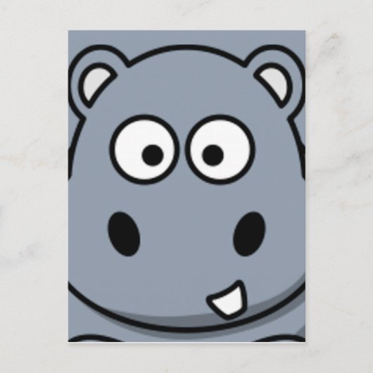 Hippo Face Briefkaart (Voorkant)