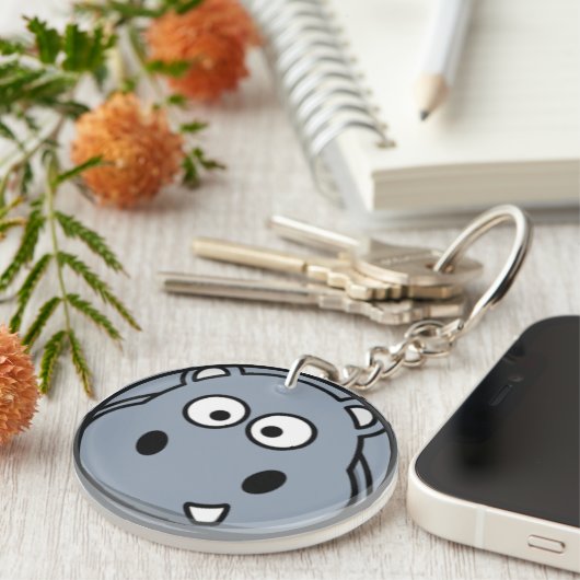 Hippo Face Sleutelhanger (Voorkant Rechts)