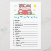 Hippo familie Baby word scramble game (Voorkant)
