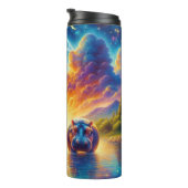 Hippo-familie: kosmische maanverlichte waterreis thermosbeker (Geroteerd rechts)