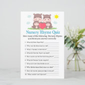 Hippo familie Nursery Rhyme Quiz baby shower game (Staand voorkant)