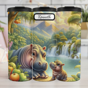 Hippo Familie: Waterval Oerwoud Serenity Thermosbeker