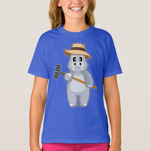 Hippo Farmer Rake T-shirt (Voorkant)