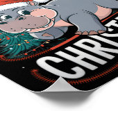 Hippo Feestdagen een kerstwens Poster (Hoek)