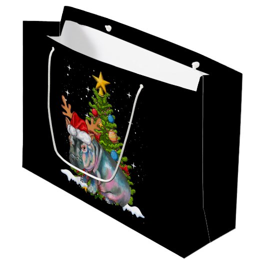 Hippo Fiona kerstboom Hippopotamus Groot Cadeauzakje (Voorkant Gekanteld)