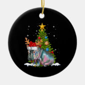 Hippo Fiona kerstboom Hippopotamus Keramisch Ornament (Voorkant)