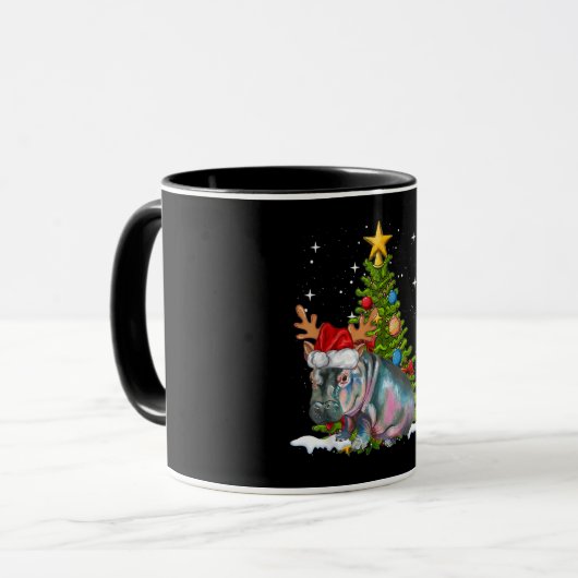 Hippo Fiona kerstboom Hippopotamus Mok (Voorkant links)