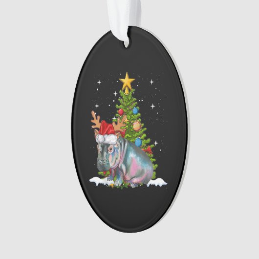 Hippo Fiona kerstboom Hippopotamus Ornament (voorkant)