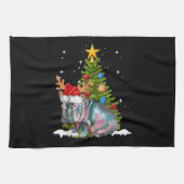 Hippo Fiona kerstboom Hippopotamus Theedoek (Horizontaal)