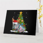 Hippo Fiona kerstboom Kaart (Gele Bloem)