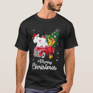 Hippo Fiona Ride Red Truck Kerstmis Pajama T-Shir T-shirt