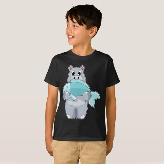 Hippo Fisher Fish Vist T-shirt (Voorkant volledig)