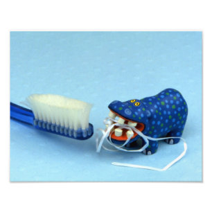 Hippo Floss-foto afdrukken Foto Afdruk