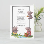 Hippo Fun Scene Bedankkaart (Staand voorkant)