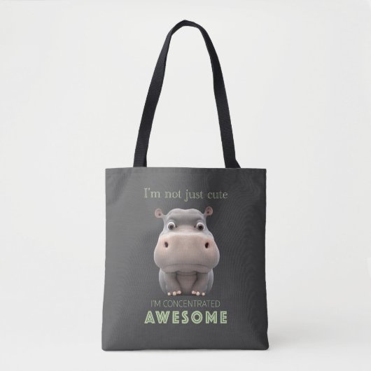 Hippo geconcentreerd Geweldige schattig Schattig g Tote Bag (Voorkant)