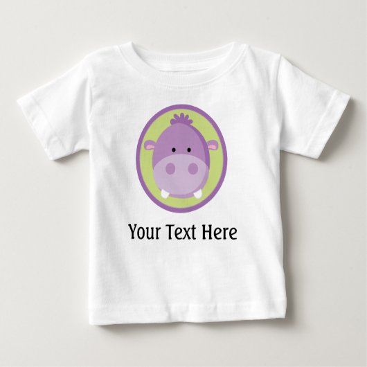 Hippo Gepersonaliseerd Baby T Shirt (Voorkant)