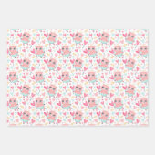 Hippo Giraffe Pig Love Wrapping Paper Set of 3 (Voorkant)