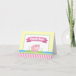 Hippo Girl Hartelijk dank voor je gevouwen briefka Bedankkaart