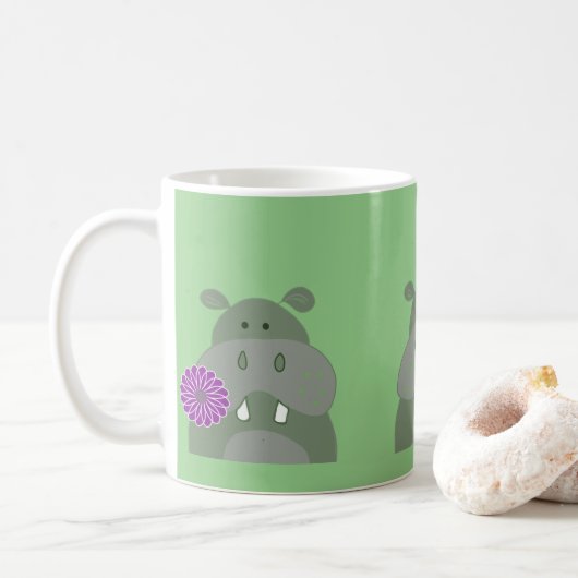 hippo gooit een bloesje koffiemok (Met donut)