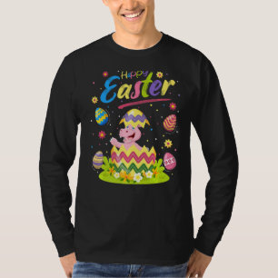 Hippo Grappig Paasei Hippopotamus Gelukkig Pasen T-shirt
