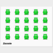 Hippo Green Ronde Sticker (Vel)