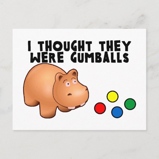 Hippo Gumballs Briefkaart (Voorkant)