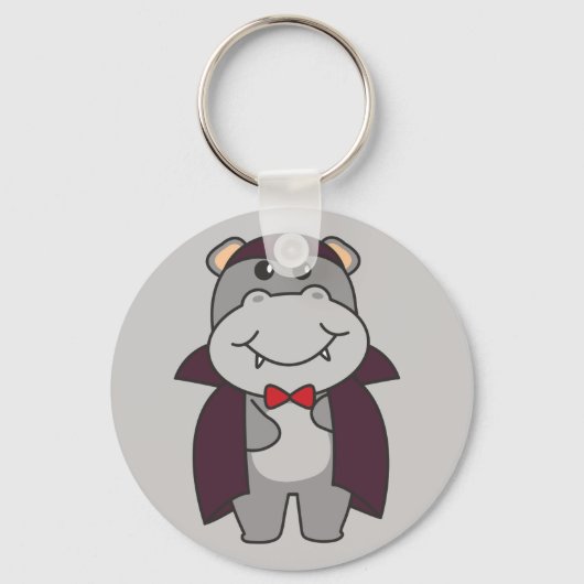 Hippo Halloween Cute Devil Vampire Costume Keychai Sleutelhanger (Voorkant)