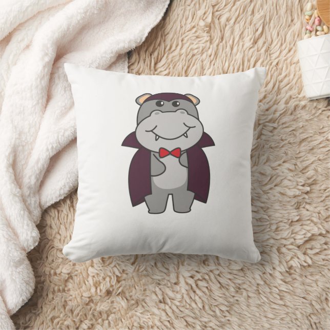 Hippo Halloween Cute Devil Vampire Costume Kussen (Deken)