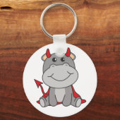 Hippo Halloween Cute Devil Witch Costume Sleutelha Sleutelhanger (Voorkant)