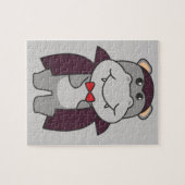 Hippo Halloween Leuke Duivel Vampier Kostuum Jigsa Legpuzzel (Horizontaal)
