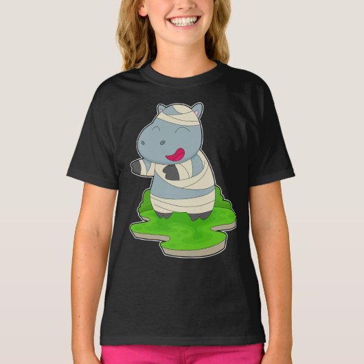 Hippo Halloween Mummy T-shirt (Voorkant)