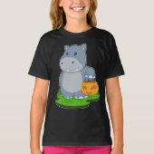 Hippo Halloween Pumpkin T-shirt (Voorkant)