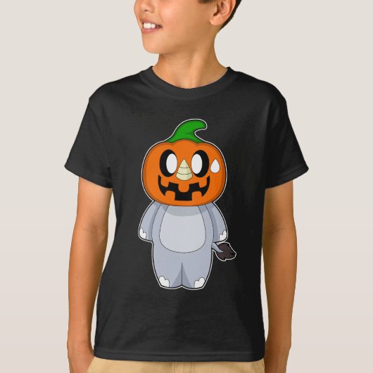 Hippo Halloween Pumpkin T-shirt (Voorkant)